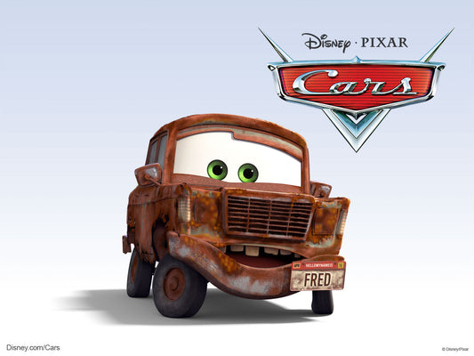 Fred dans Cars : le fan rouillé n°1 de Flash McQueen