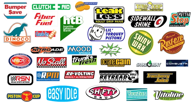 Tous les sponsors de la Piston Cup : le guide des marques (fictives) de Cars
