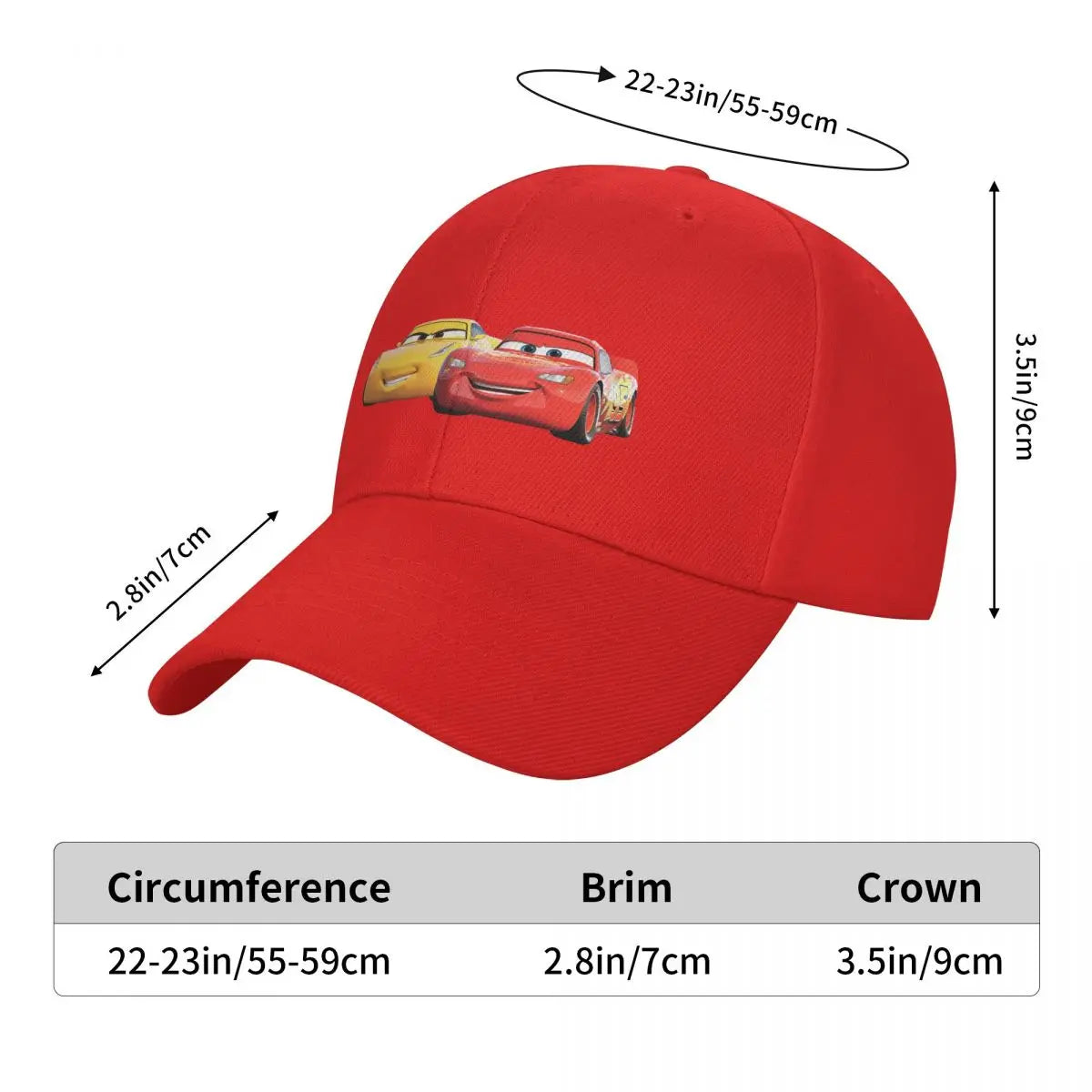 Casquette Cars 3 Flash McQueen et Cruz Ramirez