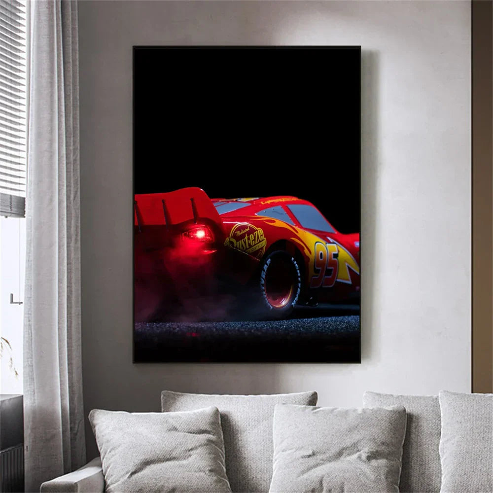 Poster Cars McQueen Roule sur la Plage