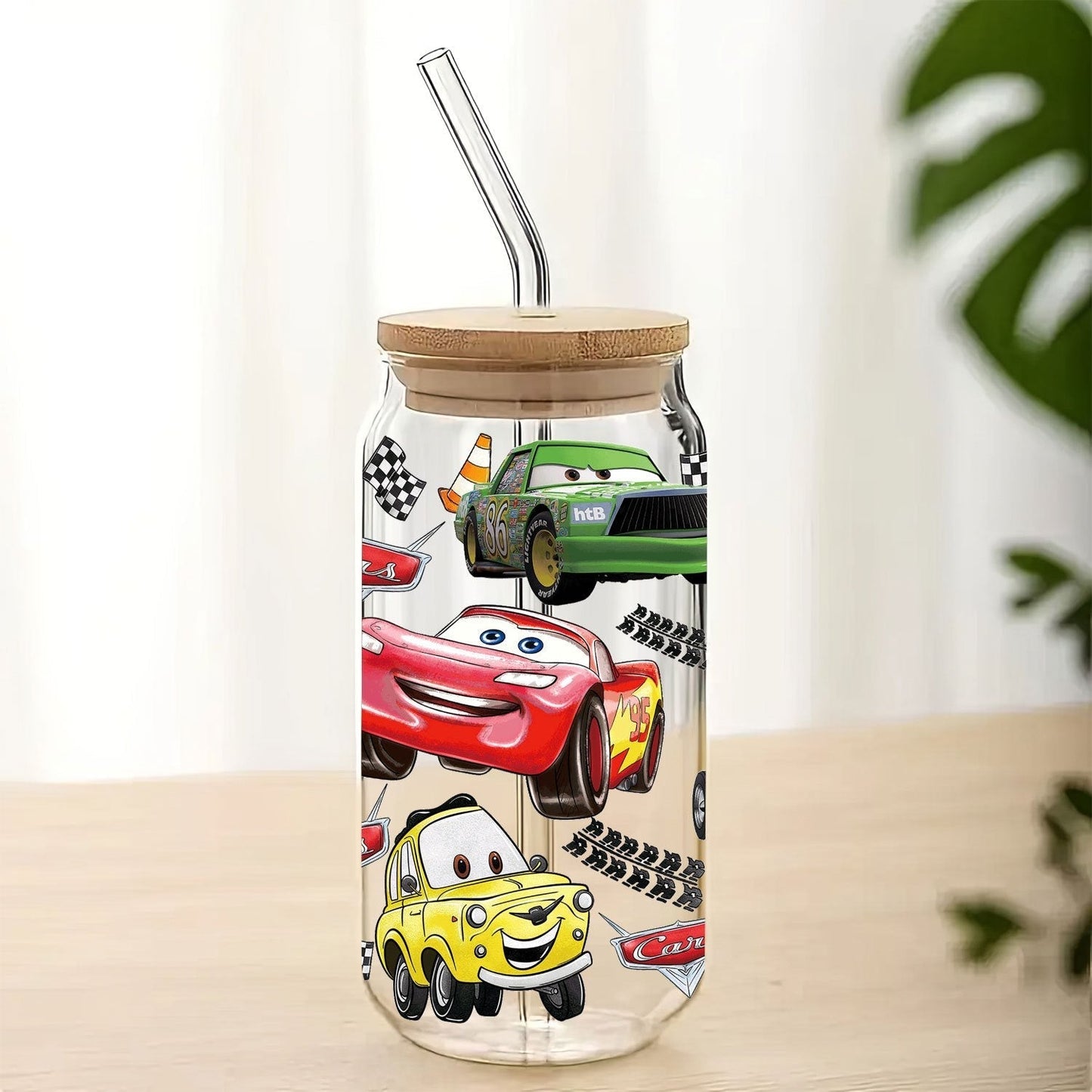 Sticker de Transfert pour Verre - Personnages Cars et McQueen