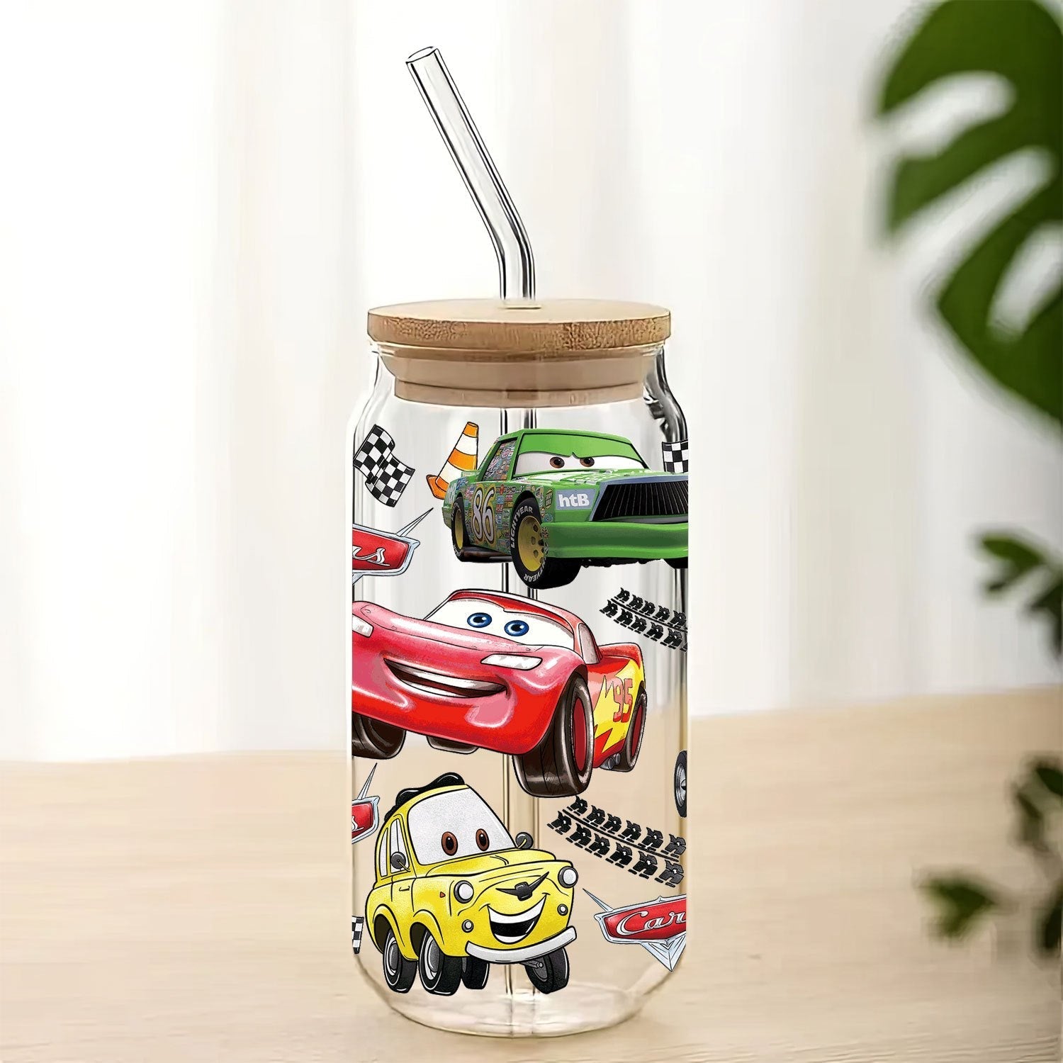 Sticker de Transfert pour Verre - Personnages Cars et McQueen