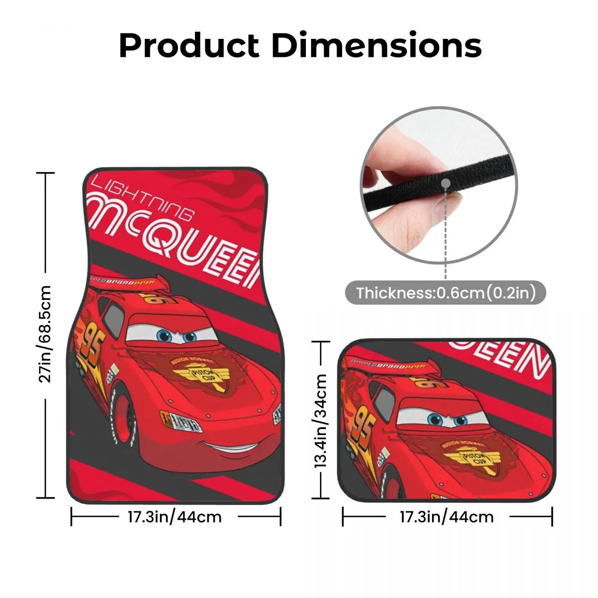 Tapis de Sol Cars pour Voiture - McQueen Storm et Cruz